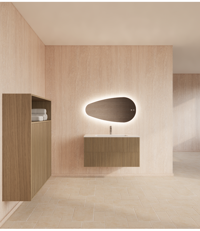 Wastafelonderkast 100cm Corn Silk⎢Gliss Hybris⎢2 softclose lades