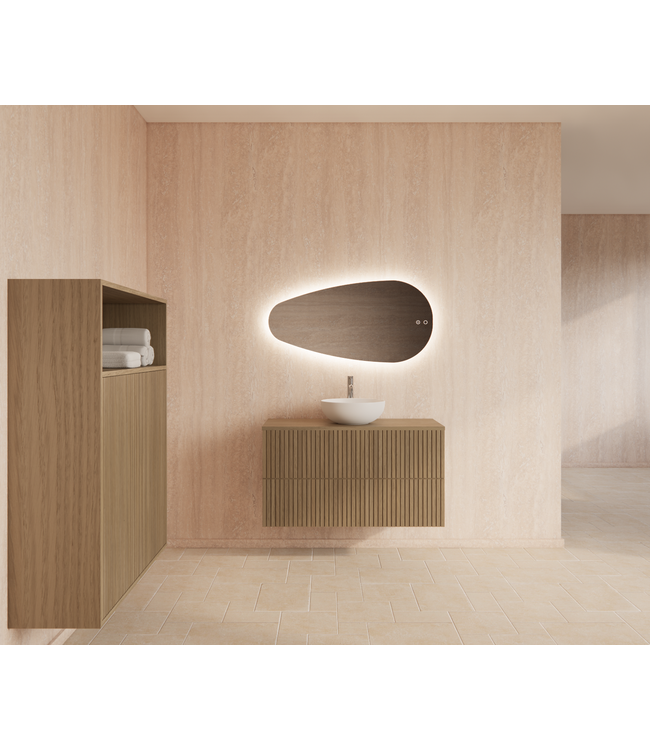 Wastafelonderkast 100cm Corn Silk⎢Gliss Hybris⎢2 softclose lades