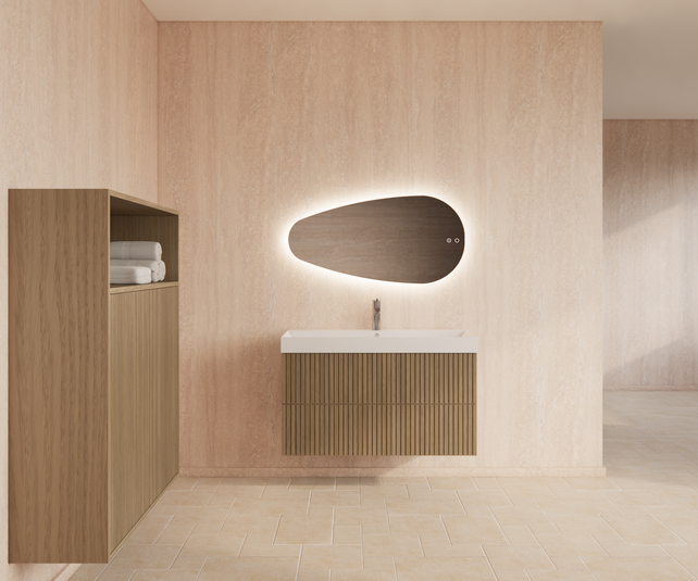 Wastafelonderkast 100cm Corn Silk⎢Gliss Hybris⎢2 softclose lades