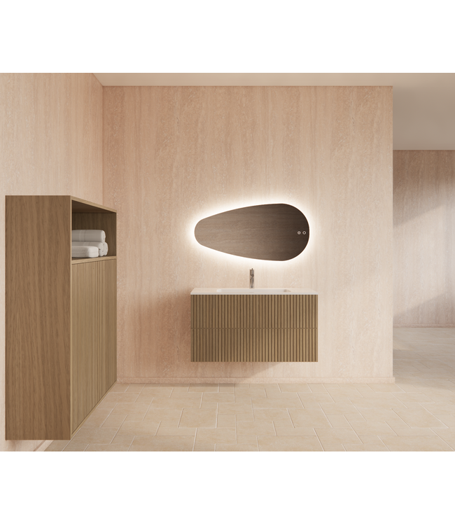 Wastafelonderkast 100cm Corn Silk⎢Gliss Hybris⎢2 softclose lades