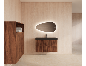 Wastafelonderkast 100cm Walnut⎢Gliss Hybris⎢2 softclose lades