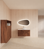 Wastafelonderkast 100cm Walnut⎢Gliss Hybris⎢2 softclose lades