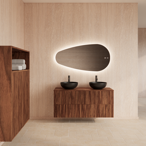 Wastafelonderkast 120cm Walnut⎢Gliss Hybris⎢2 softclose lades