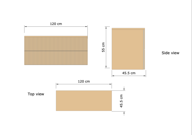 Wastafelonderkast 120cm Pure⎢Gliss Hybris⎢2 softclose lades