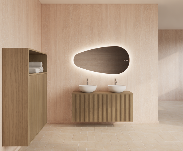 Wastafelonderkast 120cm Corn Silk⎢Gliss Hybris⎢2 softclose lades Wastafelonderkast 120cm Corn Silk⎢Gliss Hybris⎢2 softclose lades