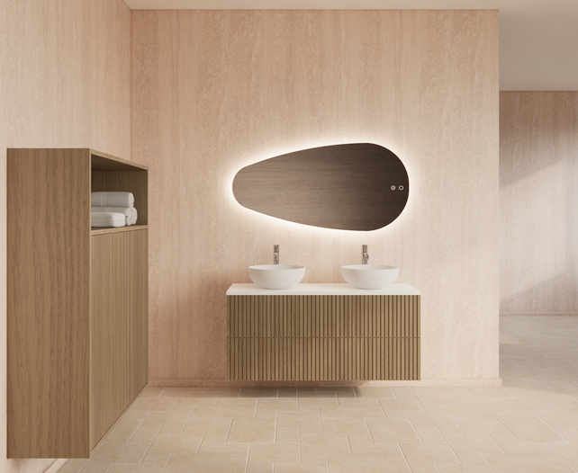 Wastafelonderkast 120cm Corn Silk⎢Gliss Hybris⎢2 softclose lades Wastafelonderkast 120cm Corn Silk⎢Gliss Hybris⎢2 softclose lades