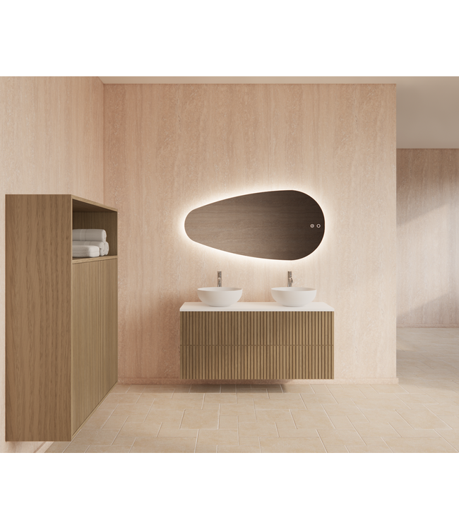 GLISS DESIGN Wastafelonderkast 120cm Corn Silk⎢Gliss Hybris⎢2 softclose lades