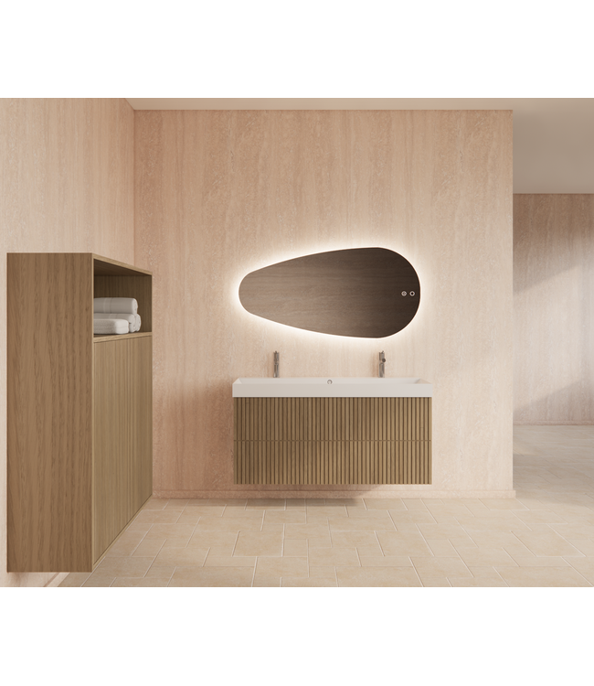 Wastafelonderkast 120cm Corn Silk⎢Gliss Hybris⎢2 softclose lades