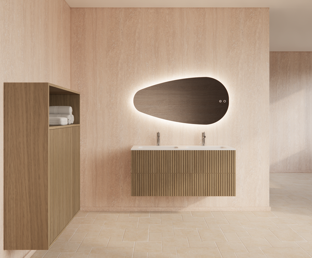 Wastafelonderkast 120cm Corn Silk⎢Gliss Hybris⎢2 softclose lades Wastafelonderkast 120cm Corn Silk⎢Gliss Hybris⎢2 softclose lades