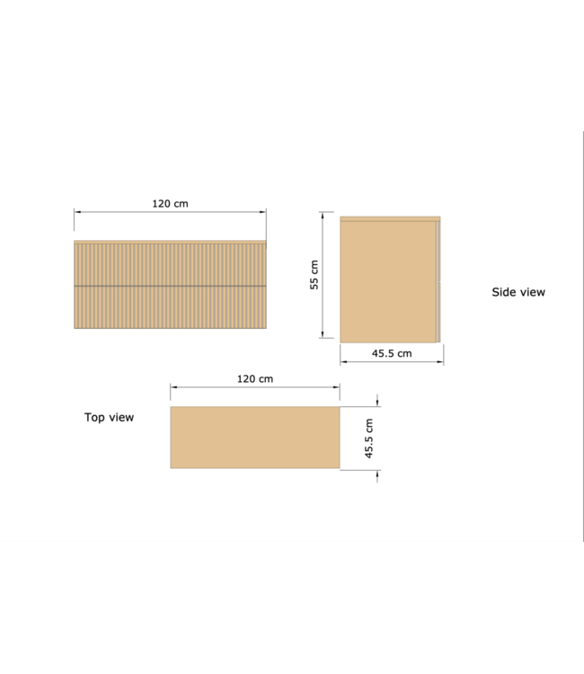 Wastafelonderkast 120cm Castle Brown⎢Gliss Hybris⎢2 softclose lades