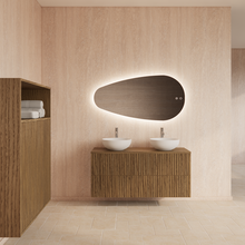 Wastafelonderkast 120cm Castle Brown⎢Gliss Hybris⎢2 softclose lades