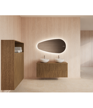 GLISS DESIGN Wastafelonderkast 120cm Castle Brown⎢Gliss Hybris⎢2 softclose lades