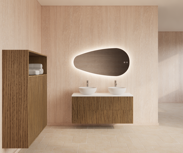 Wastafelonderkast 120cm Castle Brown⎢Gliss Hybris⎢2 softclose lades Wastafelonderkast 120cm Castle Brown⎢Gliss Hybris⎢2 softclose lades