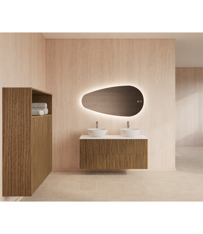 Wastafelonderkast 120cm Castle Brown⎢Gliss Hybris⎢2 softclose lades