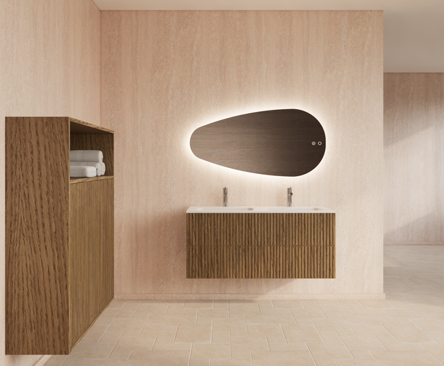 Wastafelonderkast 120cm Castle Brown⎢Gliss Hybris⎢2 softclose lades Wastafelonderkast 120cm Castle Brown⎢Gliss Hybris⎢2 softclose lades
