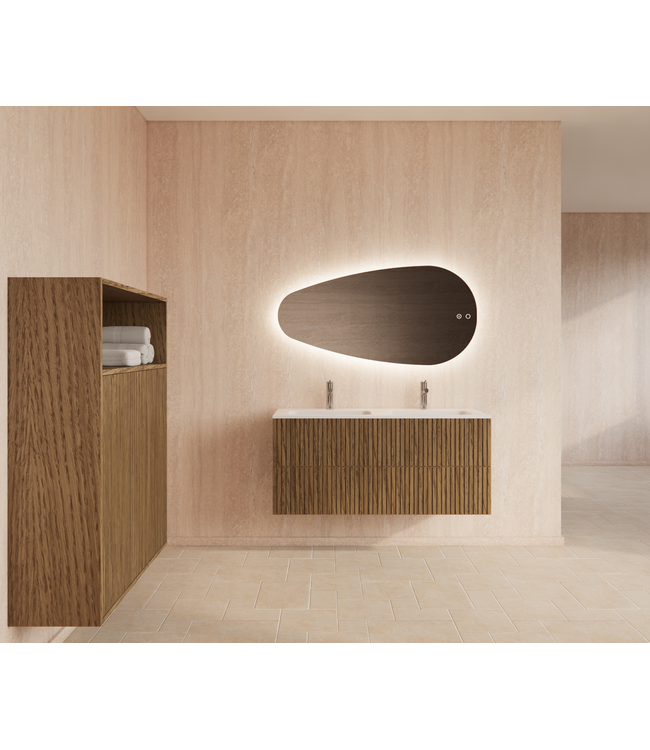 Wastafelonderkast 120cm Castle Brown⎢Gliss Hybris⎢2 softclose lades