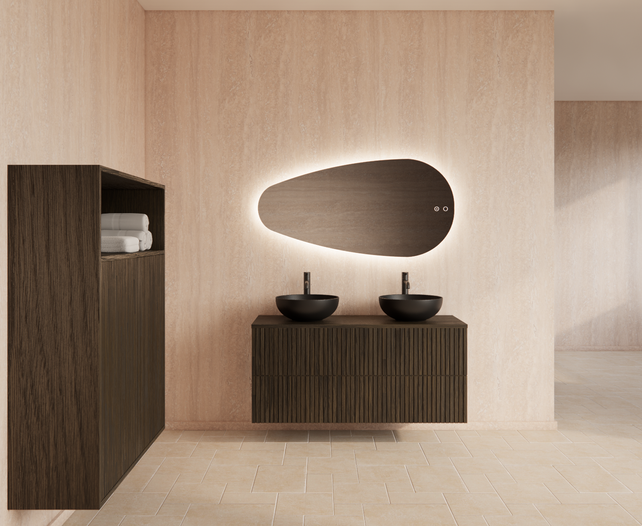 Wastafelonderkast 120cm Charcoal⎢Gliss Hybris⎢2 softclose lades