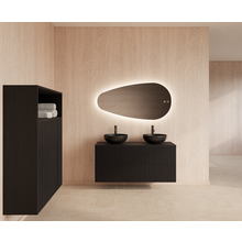 Wastafelonderkast 120cm Black Veneer⎢Gliss Hybris⎢2 softclose lades