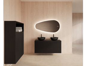Wastafelonderkast 120cm Black Veneer⎢Gliss Hybris⎢2 softclose lades