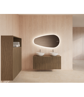 GLISS DESIGN Wastafelonderkast 120cm Ash Gray⎢Gliss Hybris⎢2 softclose lades