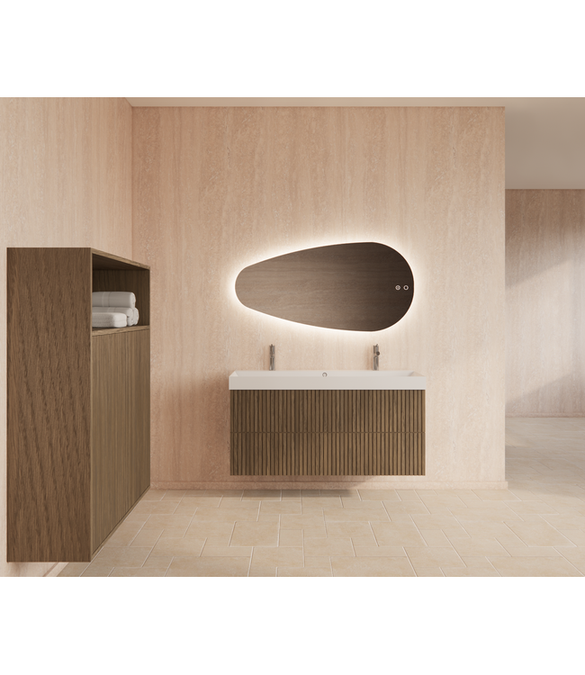 Wastafelonderkast 120cm Ash Gray⎢Gliss Hybris⎢2 softclose lades