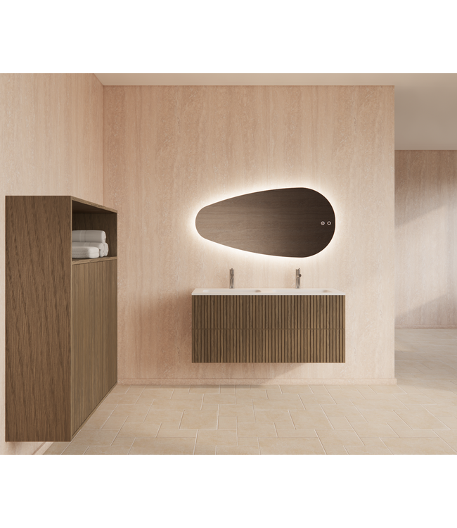 Wastafelonderkast 120cm Ash Gray⎢Gliss Hybris⎢2 softclose lades