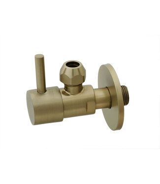 Wiesbaden Hoekstopkraan Minimal Geborsteld Messing 3/8" x 3/8" of knel 10 mm - 22.3621