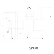 Hoekstopkraan Minimal Gunmetal 3/8" x 3/8" of knel 10 mm - 22.3618
