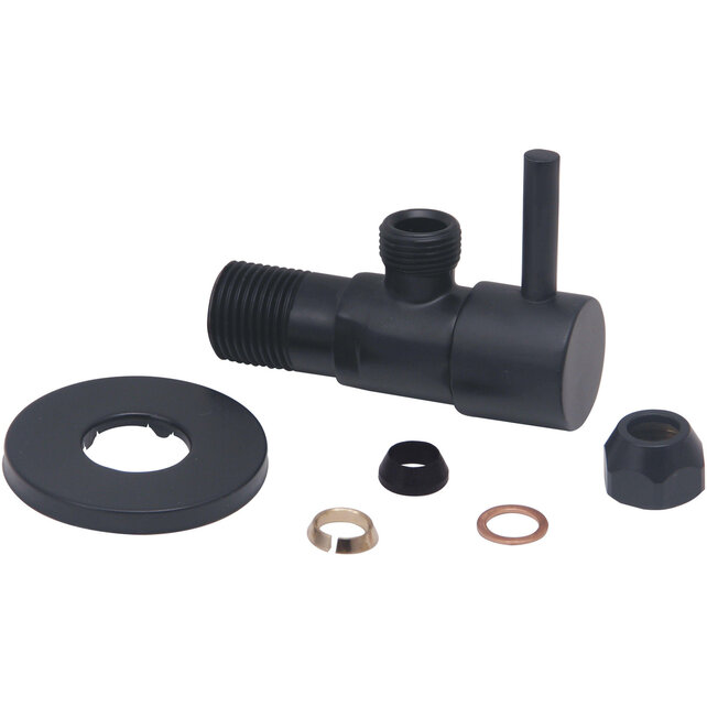 Hoekstopkraan Minimal Mat Zwart 3/8" x 3/8" of knel 10 mm - 22.2611