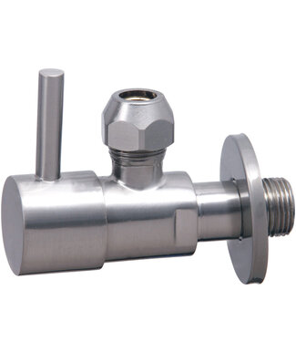 Wiesbaden Hoekstopkraan Minimal Geborsteld Staal 3/8" x 3/8" of knel 10 mm - 22.3614