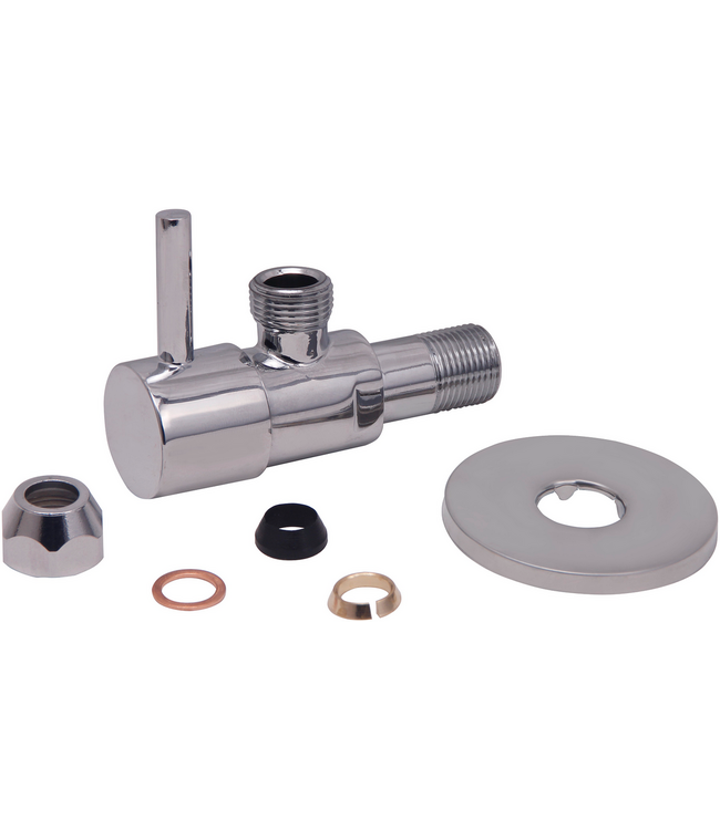 Hoekstopkraan Minimal Chroom 3/8" x 3/8" of knel 10 mm - 22.3611