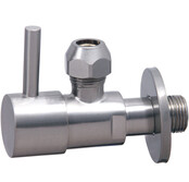Hoekstopkraan Minimal Geborsteld Staal 1/2" x 3/8" of knel 10 mm - 22.3616