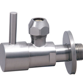 Hoekstopkraan Minimal Geborsteld Staal 1/2" x 3/8" of knel 10 mm - 22.3616