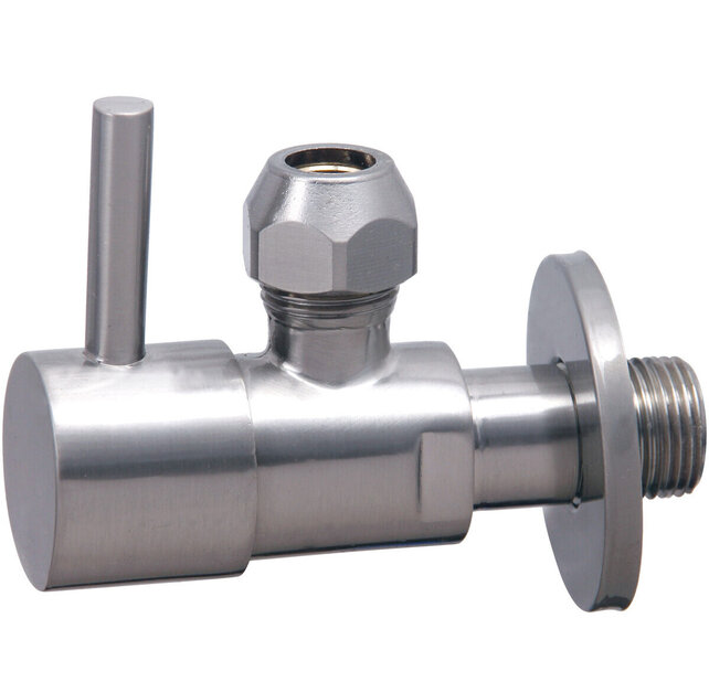 Hoekstopkraan Minimal Geborsteld Staal 1/2" x 3/8" of knel 10 mm - 22.3616