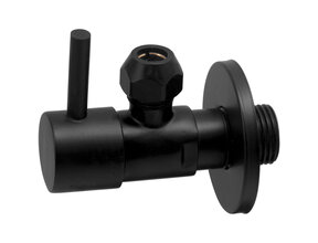 Hoekstopkraan Minimal Mat Zwart 1/2" x 3/8" of knel 10 mm - 22.3607