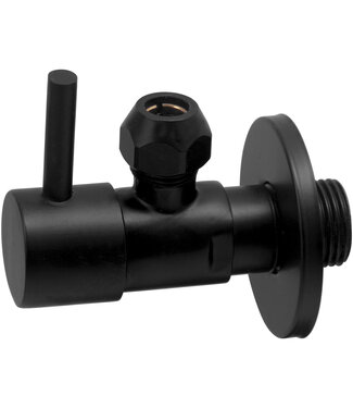 Wiesbaden Hoekstopkraan Minimal Mat Zwart 1/2" x 3/8" of knel 10 mm - 22.3607