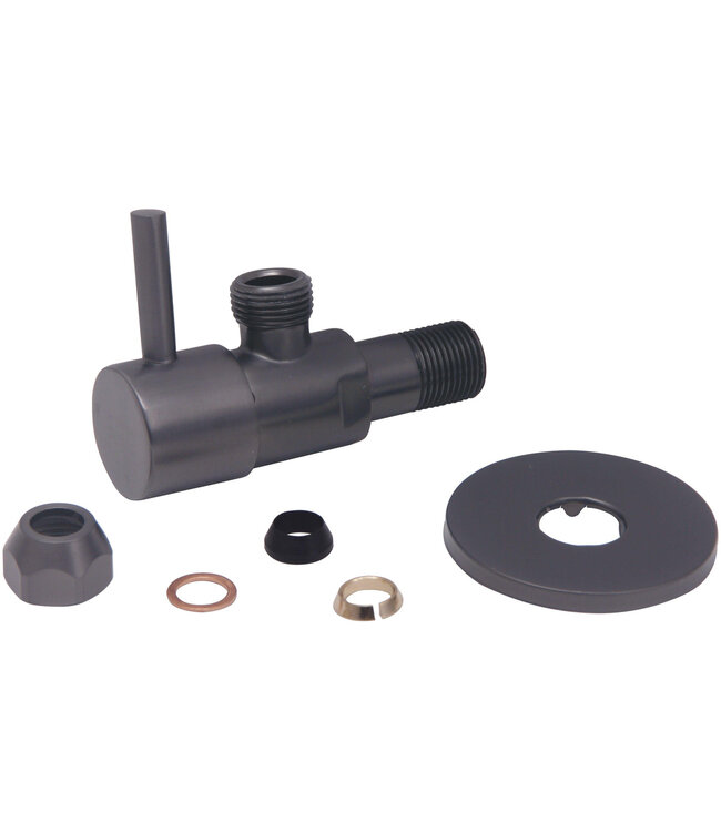 Hoekstopkraan Minimal Gunmetal 1/2" x 3/8" of knel 10 mm - 22.3617