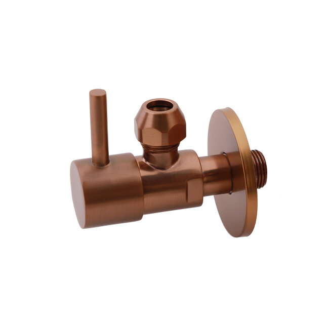 Hoekstopkraan Minimal Geborsteld Brons Koper 1/2" x 3/8" of knel 10 mm - 22.3620