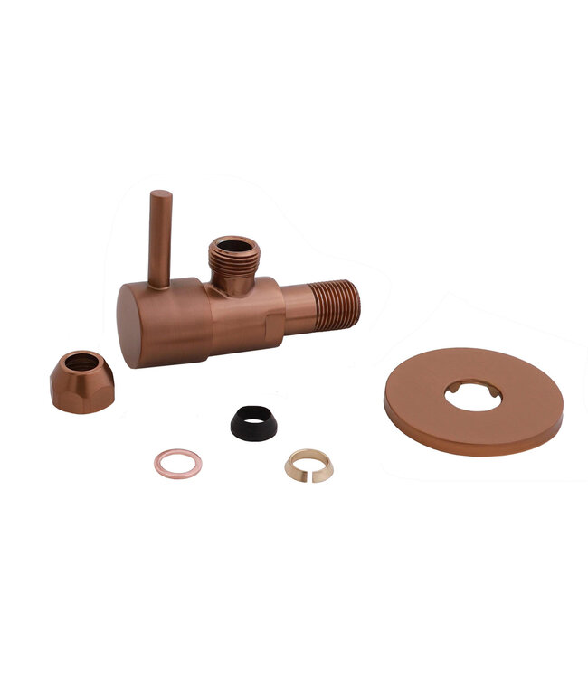 Wiesbaden Hoekstopkraan Minimal Geborsteld Brons Koper 1/2" x 3/8" of knel 10 mm - 22.3620