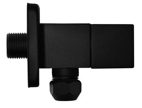Hoekstopkraan Square mat zwart 3/8" x 3/8" met knel 10 mm - 22.2612