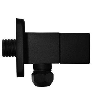 Wiesbaden Hoekstopkraan Square mat zwart 3/8" x 3/8" met knel 10 mm - 22.2612