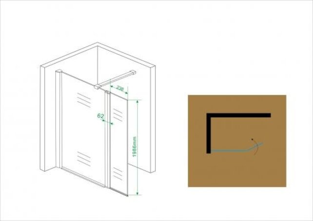 Wiesbaden Draaibare zijwand Comfort 30x200cm⎢10mm Veiligheidsglas nano helder glas/chroom - 20.3842 Wiesbaden Draaibare zijwand Comfort 30x200cm⎢10mm Veiligheidsglas nano helder glas/chroom - 20.3842