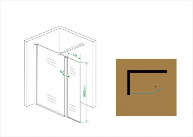Wiesbaden Draaibare zijwand Comfort 40x200cm⎢10mm Veiligheidsglas nano helder glas/chroom - 20.3843 Wiesbaden Draaibare zijwand Comfort 40x200cm⎢10mm Veiligheidsglas nano helder glas/chroom - 20.3843