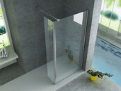 Aloni Draaibare zijwand Comfort 40x200cm⎢8mm Veiligheidsglas nano helder glas/chroom