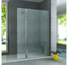 Aloni Draaibare zijwand Comfort 40x200cm⎢8mm Veiligheidsglas nano helder glas/chroom