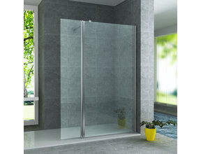 Aloni Draaibare zijwand Comfort 50x200cm⎢8mm Veiligheidsglas nano helder glas/chroom