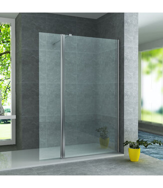 ALONI Aloni Draaibare zijwand Comfort 50x200cm⎢8mm Veiligheidsglas nano helder glas/chroom