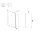 Aloni Draaibare zijwand Comfort 50x200cm⎢8mm Veiligheidsglas nano helder glas/chroom