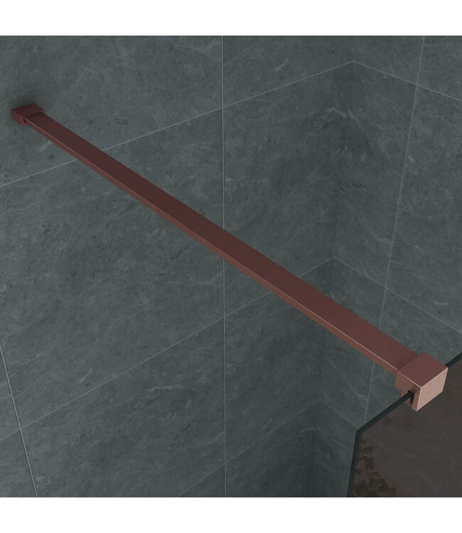 Aloni Douchewand 80cm Champagne Brons Glas koper profiel - 8mm anti-kalk