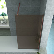 Aloni Douchewand 90cm Champagne Brons Glas koper profiel - 8mm anti-kalk